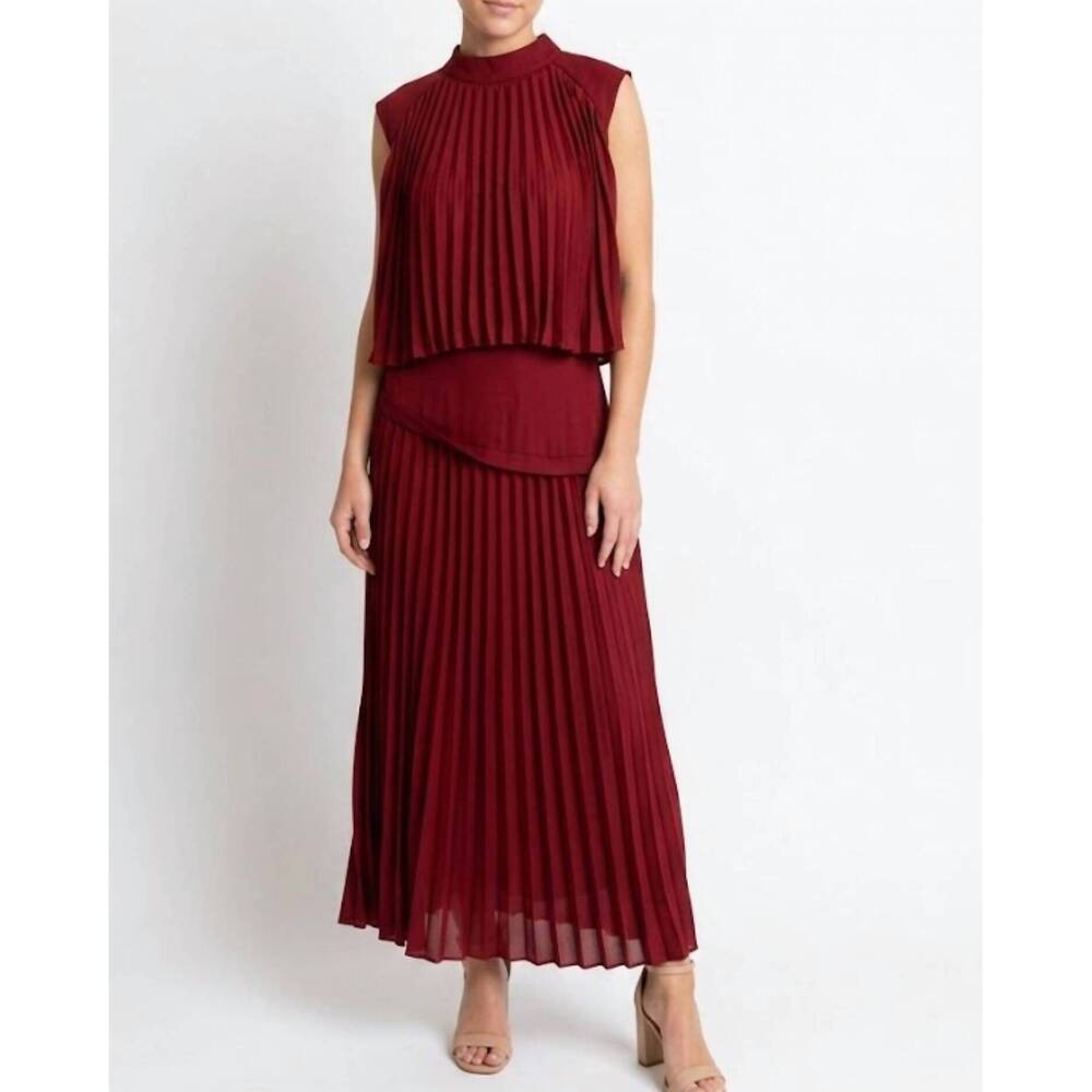 NEW PRETTY FOLLIES two piece skirt set in burgundy